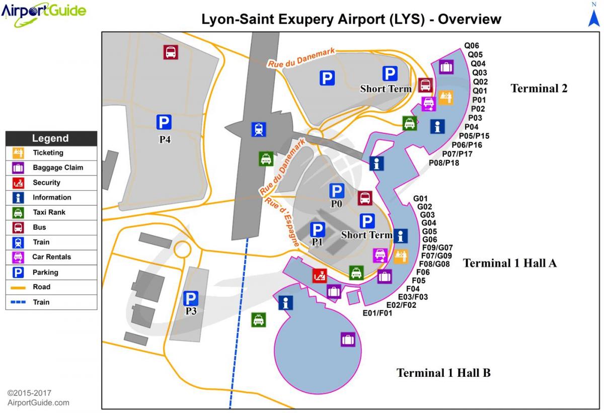 リヨンフランスの空港地図