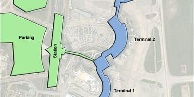 地図リヨンの空港ターミナル