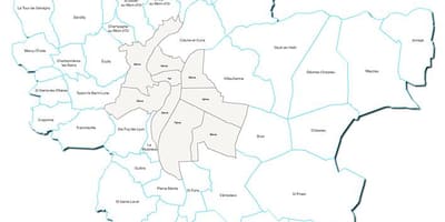 地図のフランスリヨン地域