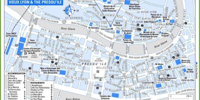 旧市街リヨンフランスの地図